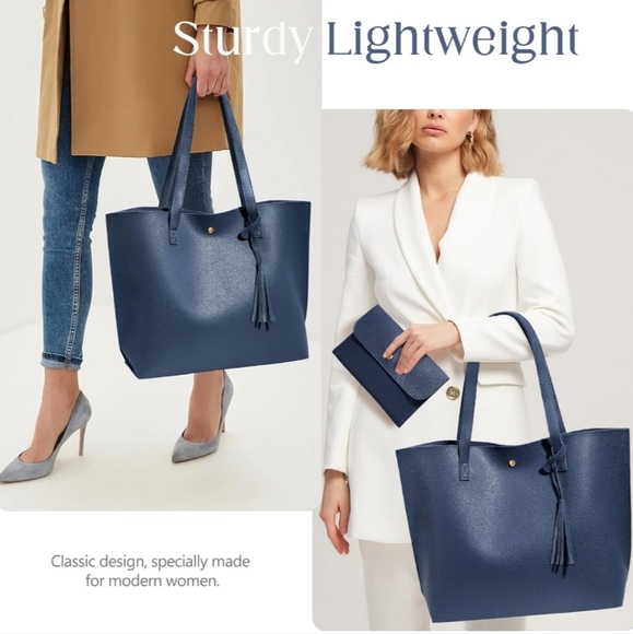 $48🛍️ Last Days! NEW Durable Spacious Tote w/ Tassel Matching Wallet Waterproof - Picture 3 of 7